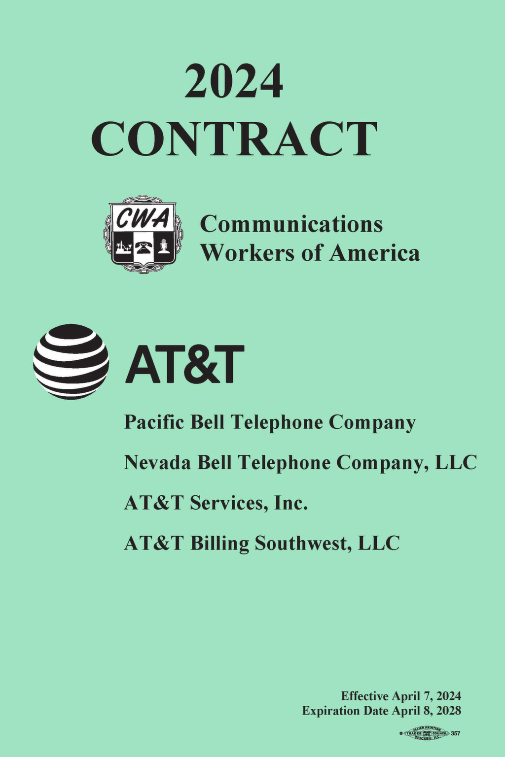 AT&T 2024 West CBA – CWA 9509