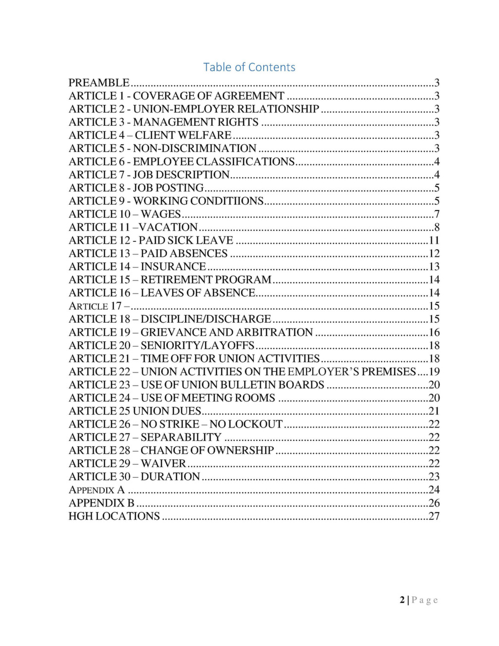 20212025 CWA/HGH CONTRACT CWA 9509